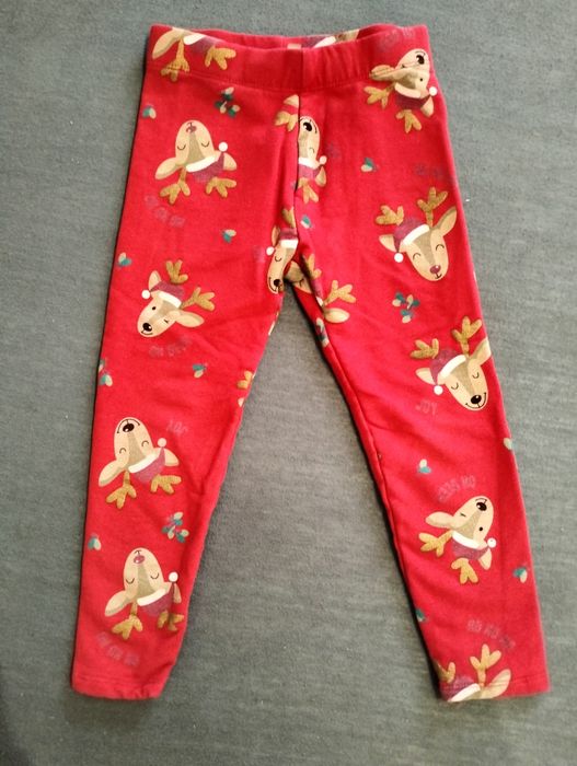 Leginsy ocieplane świąteczne 98