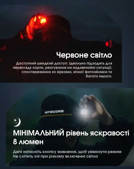 Nitecore NU50 Налобний Ліхтар (Датчик Наближення, 5000 мАч USB Type-C)