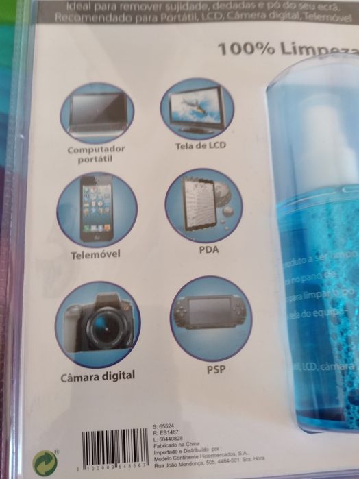 Kit de limpeza para ecrãs
