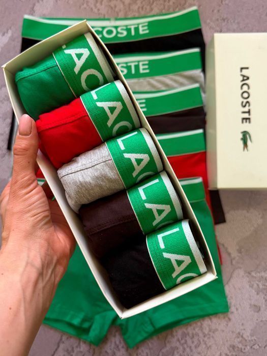 Чоловічі боксери Lacoste Green. Мужские трусы Лакоста зеленая резинка
