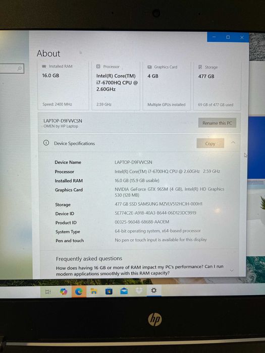 HP OMEN 15-ax002np – i7 / GTX 960M / 16GB / SSD – Portátil Gaming