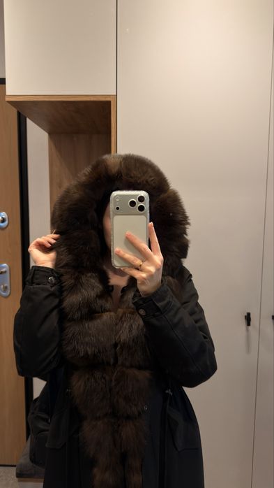 Kurtka parka z futrem naturalnym