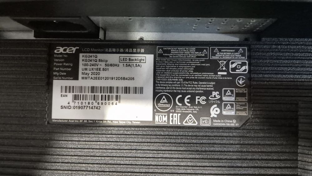 Monitor Gaming Acer KG241Q S 24"