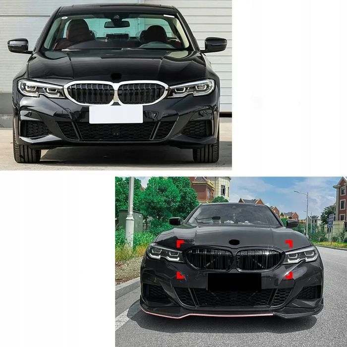 Atrapy Nerki Grill BMW Seria 3 G20 G21 2018-2021 Przed Lift Czarny Połysk