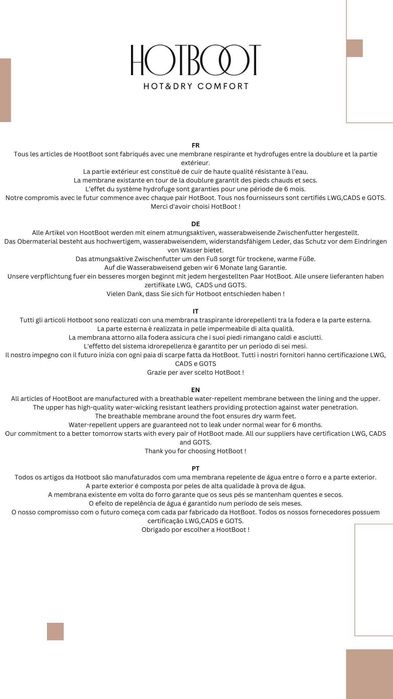 HotBoot * Botas Quentes à prova de Àgua