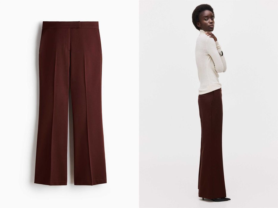 Spodnie 38 nowa kolekcja Rozszerzane brązowe wiskoza PROMOCJA