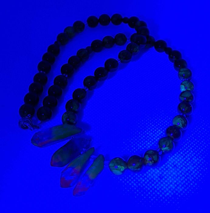 Korale z bursztynu, bursztyn bałtycki, kwarc, agat, kulka koniak #393