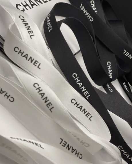 Czarna wstążka chanel dł 150cm szer 1,8cm kokarda ozdoba do włosów