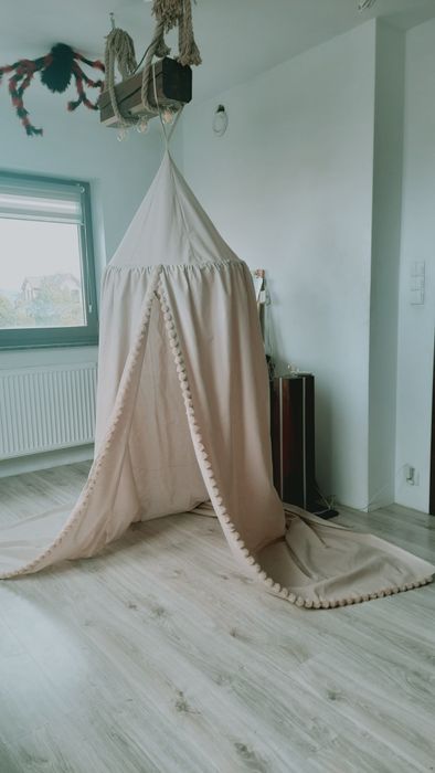 Baldachim boho beżowy