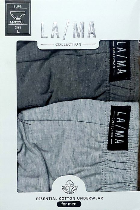 Lama Slipy Męskie M-922 Cl Szare R. L, 2 Szt.