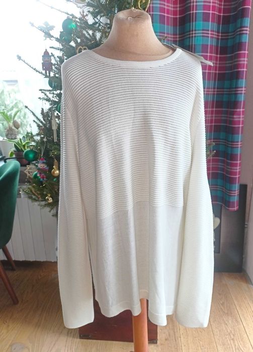 Max Mara biały sweter oversize 38 NOWY