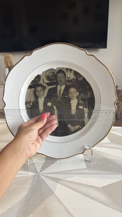 Raríssimo - Prato Antigo Vista Alegre com Fotografia de Família