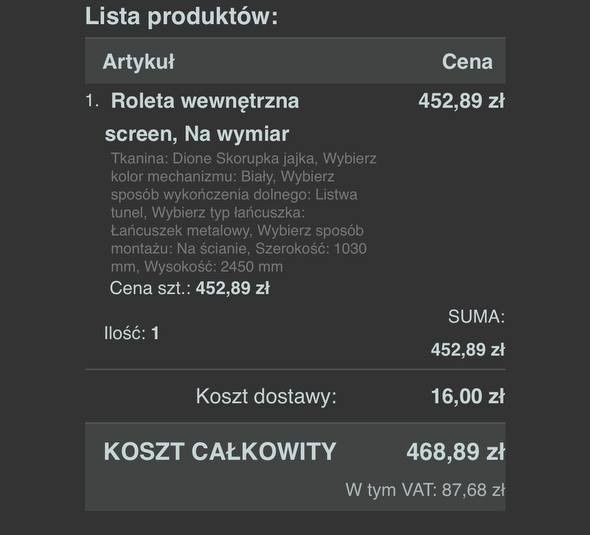 Roleta livani - ścienna