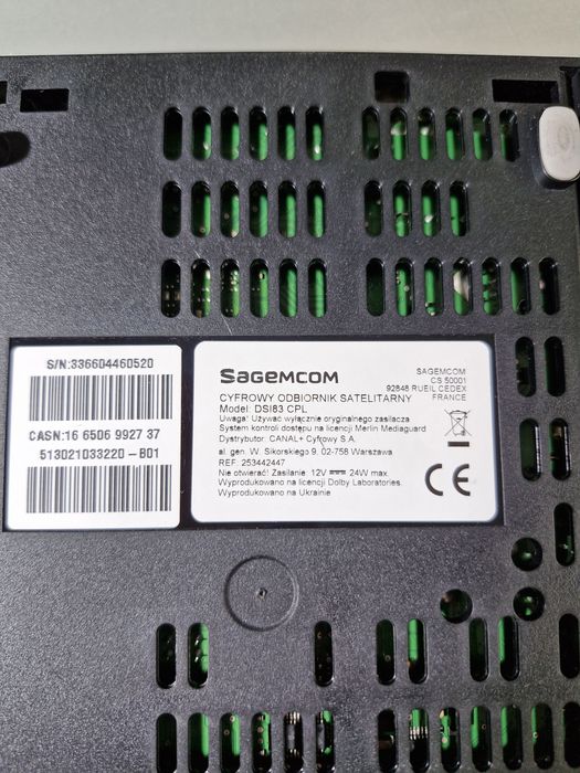 Canal + Cyfrowy odbiornik satelitarny HDTV Sagemcom DSI83