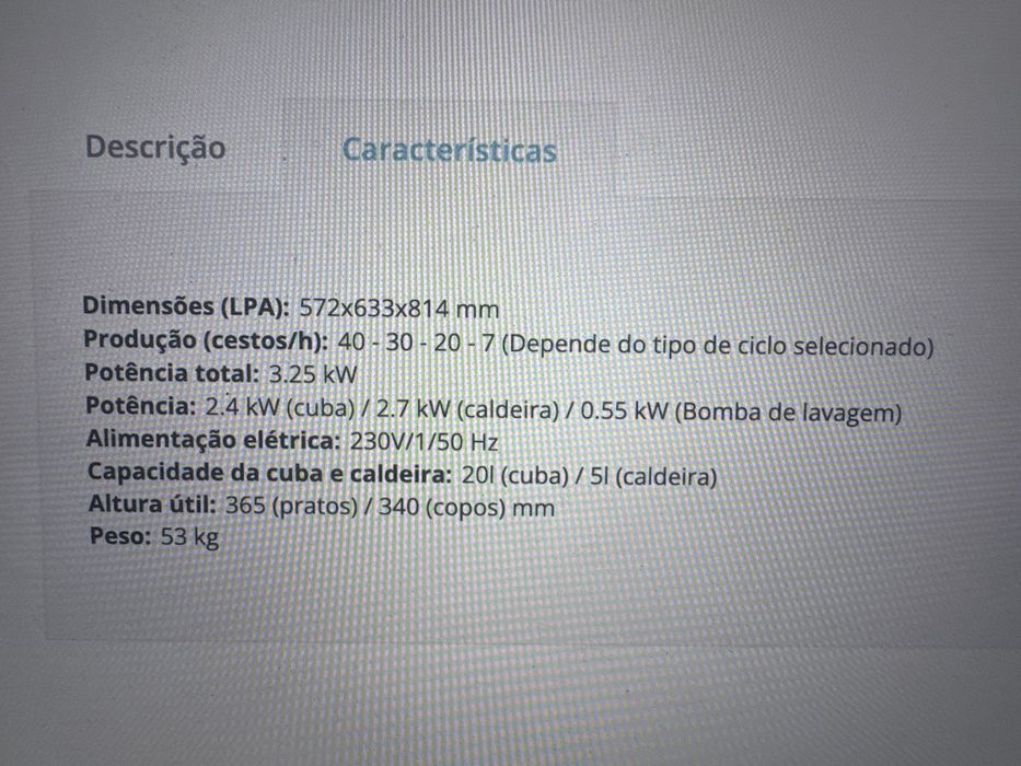 Oportunidade Maquina Nova Lavar Loiça Cesto 50 Magnus