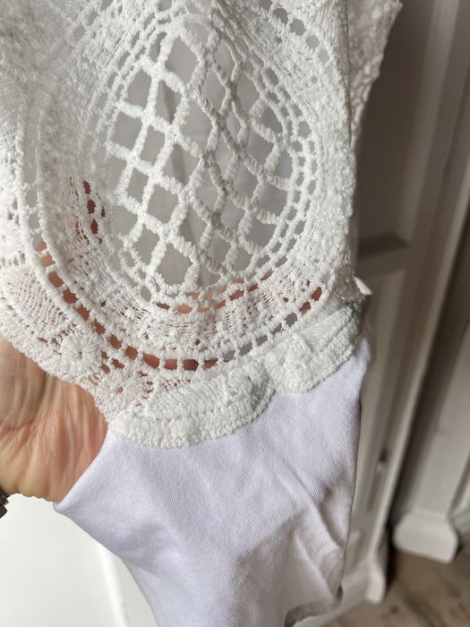 Koronkowe body ażurowe S, białe