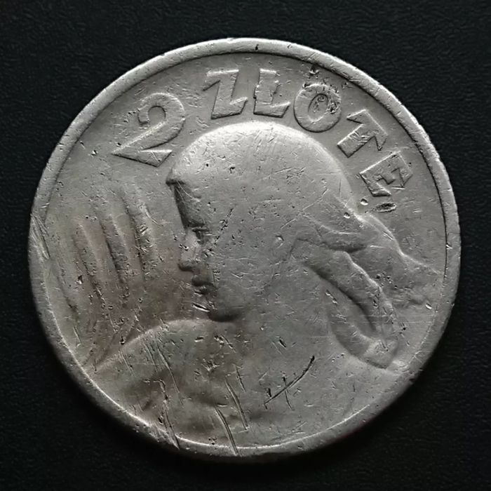 2 злотих zlote монета срібло Польща злотий