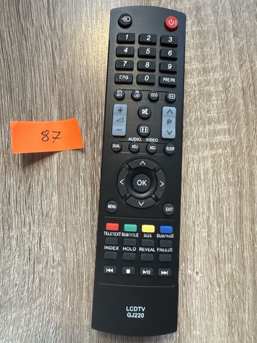 pilot to model LCDTV GJ220, który jest kompatybilny z wybranymi telewizorami marki Sharp (np. z serii LC-19LE320E, LC-22LE320E, LC-32LE320E)