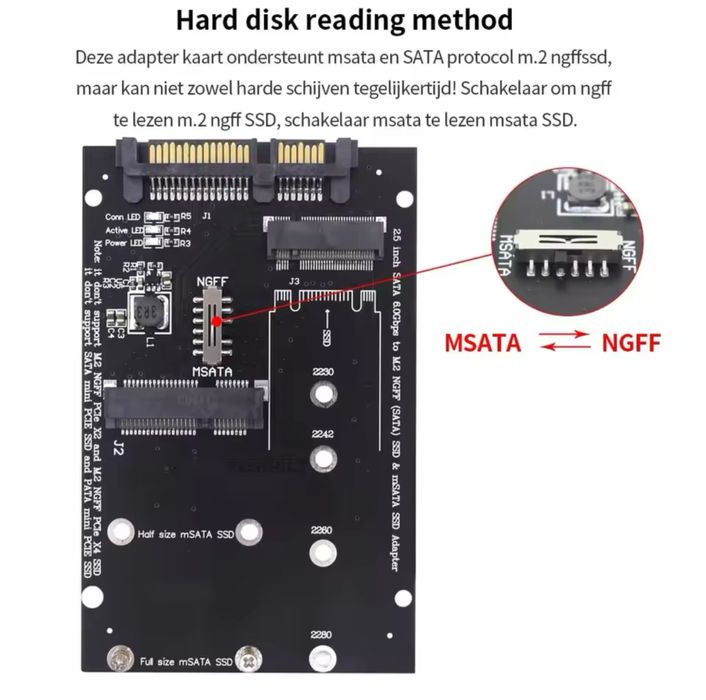 M.2 NGFF Msata SSD To SATA 3.0 2.5 Адаптер M2 PCI SSD
