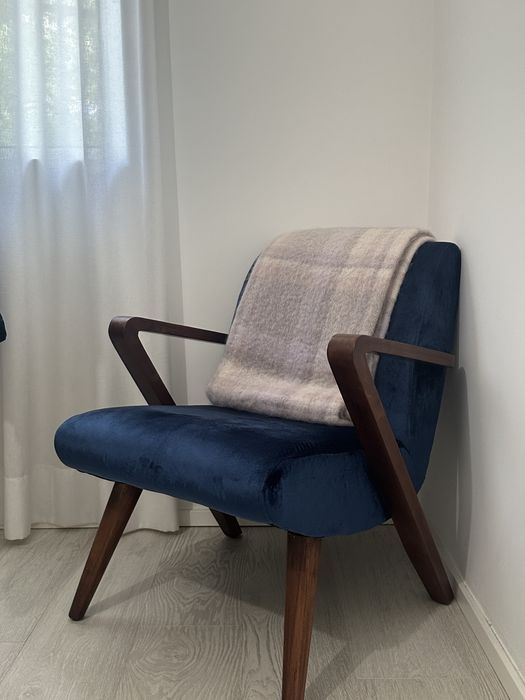 Cadeirão veludo Azul - Area