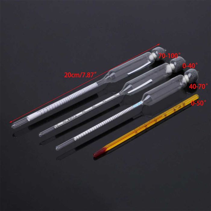 Набор спиртометров/ареометров для спирта/алкоголя от 0 до 100 градусов