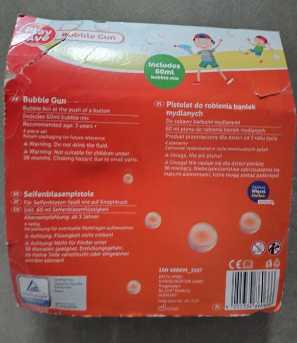 Pistolet do robienia baniek mydlanych Play tive