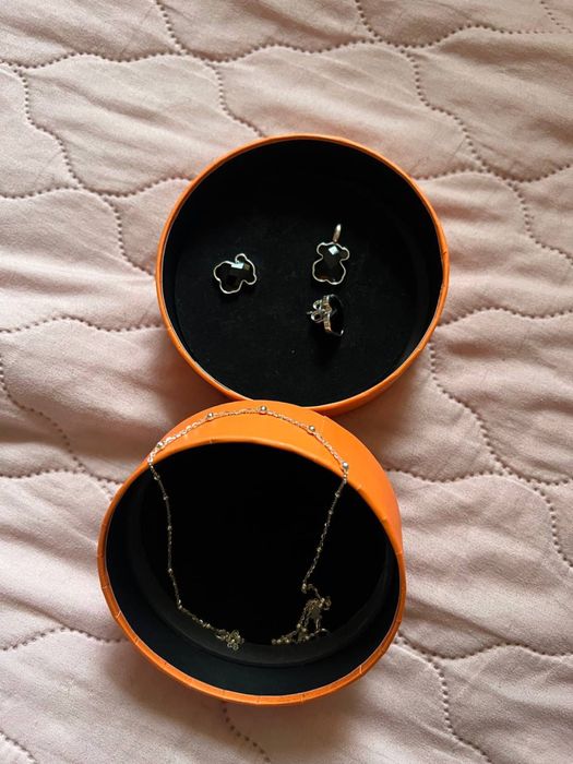 Комплект TOUS з чорним оніксом та сріблом 925 проби