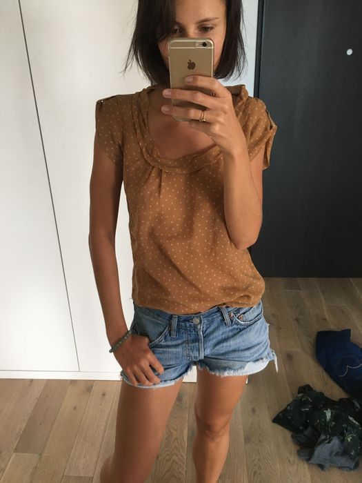 bluzka grochy Benetton nude