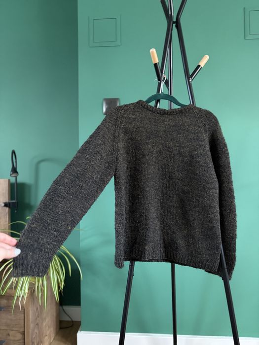 Sweter brąz wełna wool brown ciepły vintage elastyczny