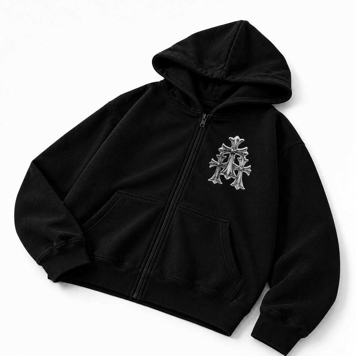 Зіп-Худі Хром Хартс* Chrome Hearts Triple Cross Zip-Hoodie* XS-2XL