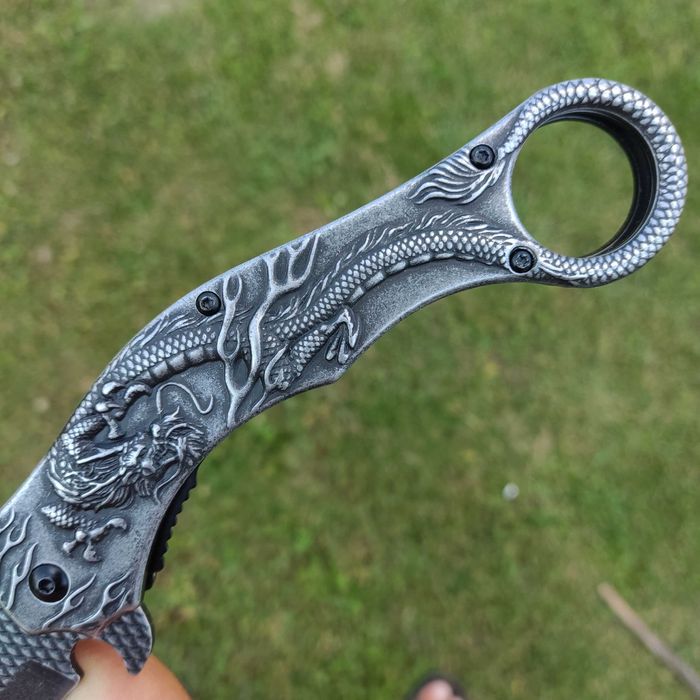 Nóż Taktyczny Karambit FULL METAL 3d Dragon KR7