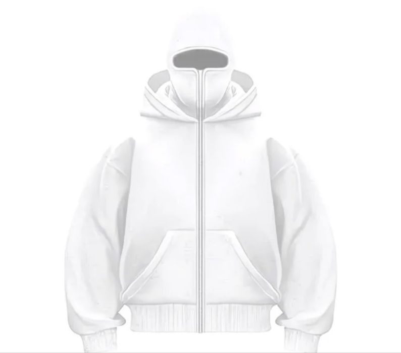Zip-худі з балаклавою біле