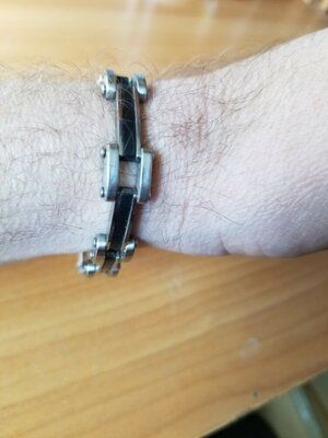 Браслет мужской сталь-каучук.