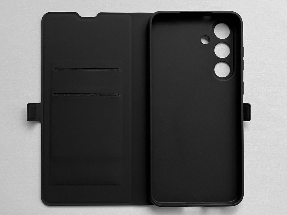 Samsung Galaxy S25 FE чохол-книжка еко шкіра Wave Flap чорний чехол