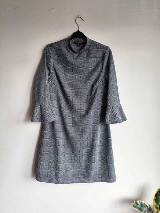 Elegancka, szara sukienka w kratę marki Primark 42/XL