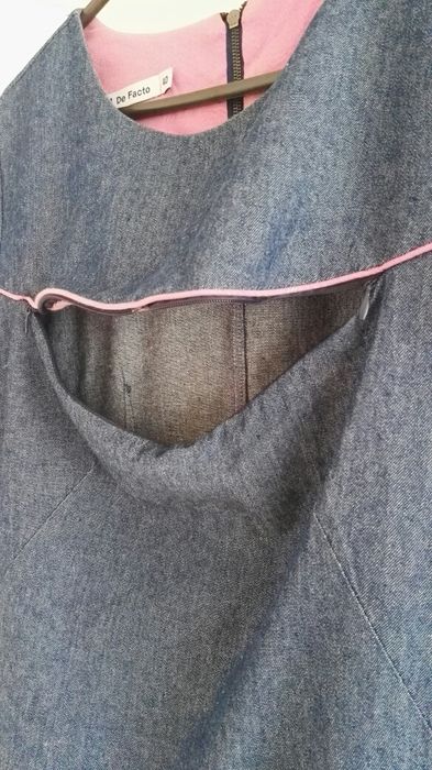 Sukienka jeansowa do karmienia z kieszeniami (De facto 40)