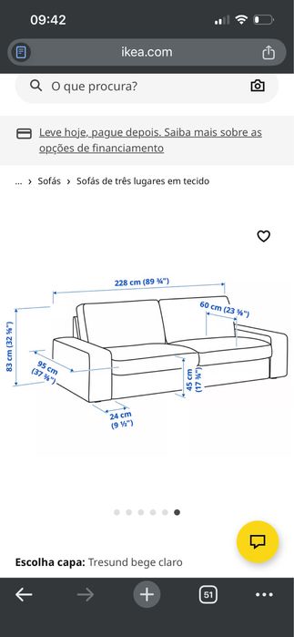 Sofa kivik do ikea (3 lugares)