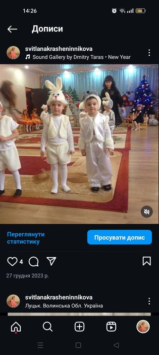 Костюм вовка, ведмедика, сніговика, їжачка