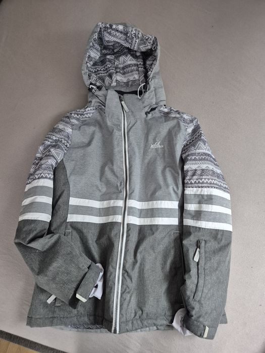 Kurtka narciarska snowboard jak nowa szara M zimowy print damska