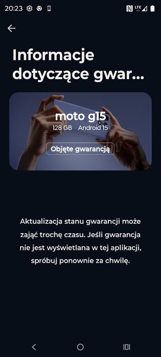 Motorola g15 gwarancja producenta