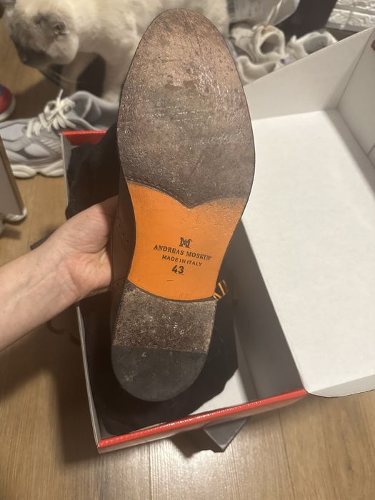 Шкірні коричневі туфлі 43 розмір