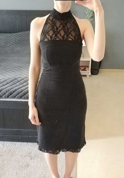 Czarna sukienka koktajlowa, elegancka Orsay XS 34