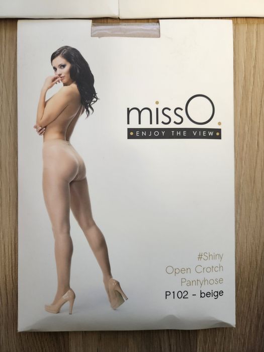 Rajstopy missO, P102, beige, open crotch S/M