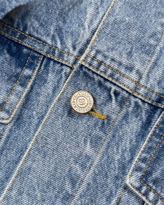 Куртка Stussy x Dries Van Noten Hand-Stencilled Denim Jacket Washed Blue