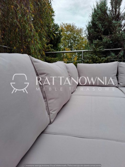 Zestaw Mebli Ogrodowych Narożnik Tarasowy Aluminium Szary Duży Zestaw