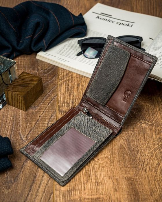 piękny kolorowy portfel męski ze skóry naturalnej - forever young®