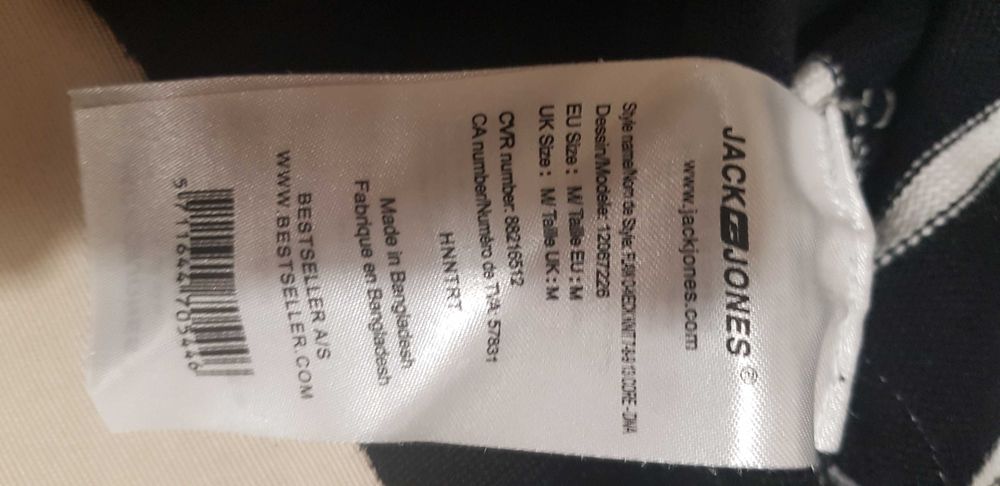 Camisola polo Jack & Jones riscas pretas e brancas