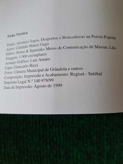 Alentejo - Jogos, Desportos e Brincadeiras na Poesia Popular