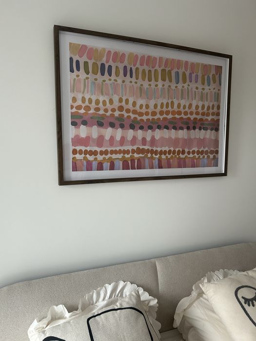 Obraz rama drewno pastele orzech nowoczesny abstrakcja duzy 100x70