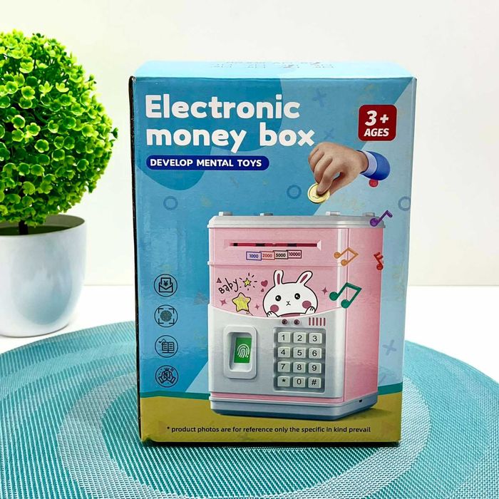 Сейф-копилка Сейф дитячий працює від аккумулятора Рожевий (MK 5398)